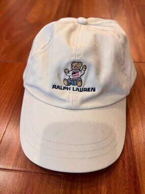 RARE Ralph Lauren Vintage Baby Cap Unisex Polo Bear 2T 4T